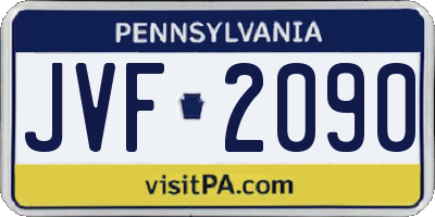 PA license plate JVF2090
