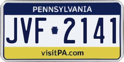 PA license plate JVF2141