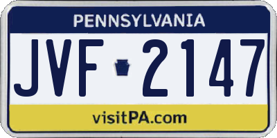 PA license plate JVF2147