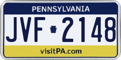 PA license plate JVF2148