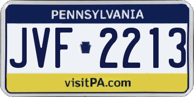 PA license plate JVF2213