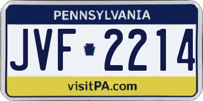 PA license plate JVF2214