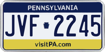PA license plate JVF2245