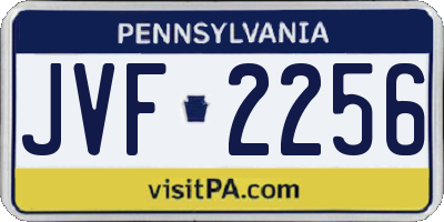 PA license plate JVF2256