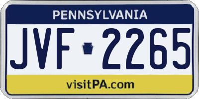 PA license plate JVF2265