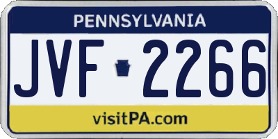 PA license plate JVF2266