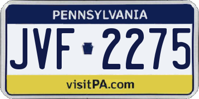 PA license plate JVF2275