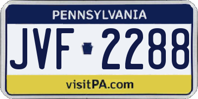 PA license plate JVF2288