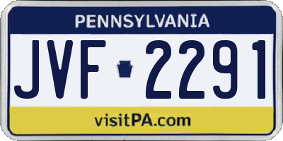 PA license plate JVF2291