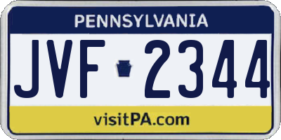 PA license plate JVF2344