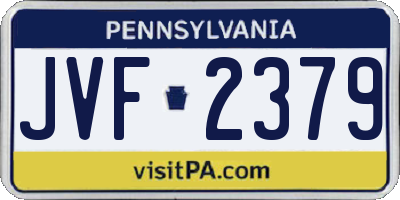 PA license plate JVF2379