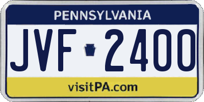 PA license plate JVF2400