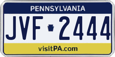 PA license plate JVF2444