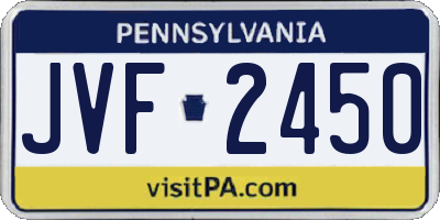 PA license plate JVF2450