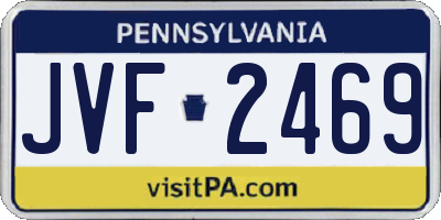 PA license plate JVF2469