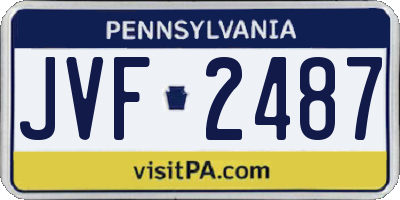 PA license plate JVF2487
