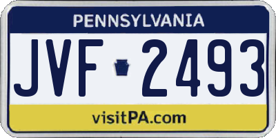 PA license plate JVF2493