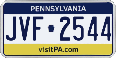 PA license plate JVF2544