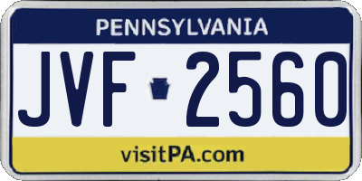 PA license plate JVF2560