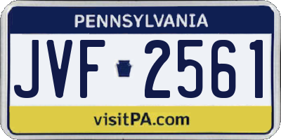 PA license plate JVF2561