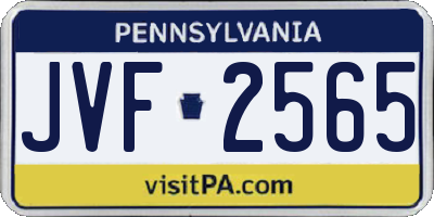 PA license plate JVF2565
