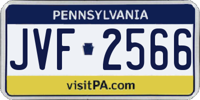 PA license plate JVF2566