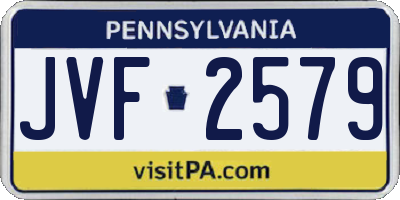 PA license plate JVF2579