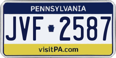 PA license plate JVF2587