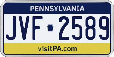 PA license plate JVF2589