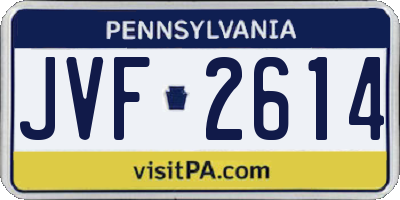 PA license plate JVF2614