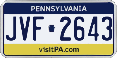 PA license plate JVF2643