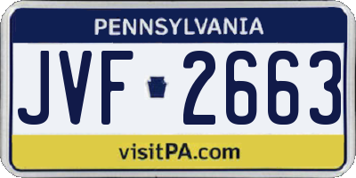 PA license plate JVF2663