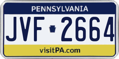 PA license plate JVF2664