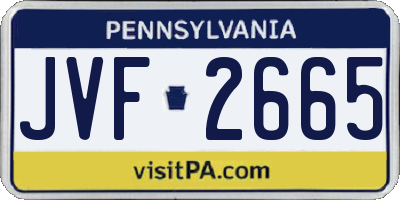 PA license plate JVF2665
