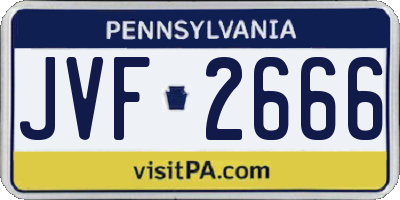 PA license plate JVF2666