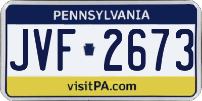 PA license plate JVF2673