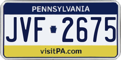 PA license plate JVF2675