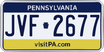 PA license plate JVF2677