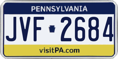 PA license plate JVF2684