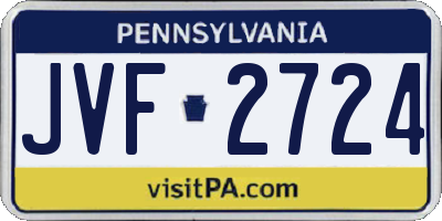 PA license plate JVF2724