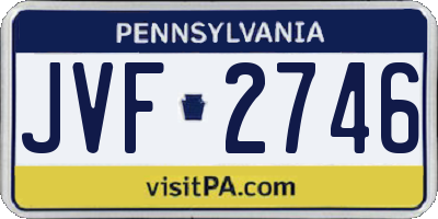 PA license plate JVF2746