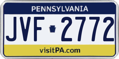 PA license plate JVF2772