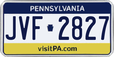 PA license plate JVF2827