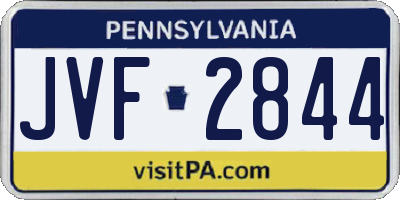 PA license plate JVF2844