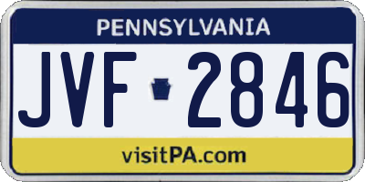PA license plate JVF2846
