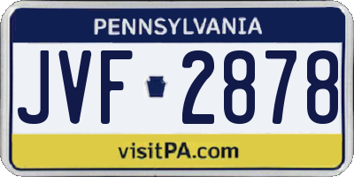 PA license plate JVF2878