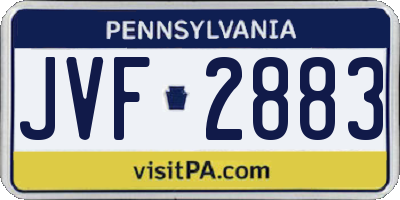 PA license plate JVF2883