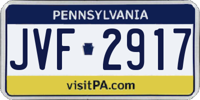PA license plate JVF2917