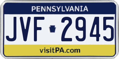 PA license plate JVF2945
