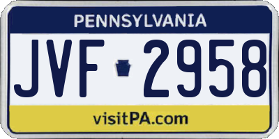PA license plate JVF2958